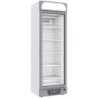 Vitrine ventilée négative vitrée 374  litres - 5 niveaux fixes avec caisson lumineux - BLANCHE