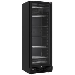 Vitrine ventilée négative vitrée 382 litres - 5 niveaux fixes - NOIRE