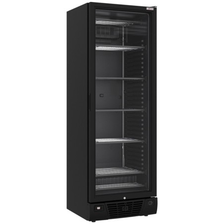 Vitrine ventilée négative vitrée 382 litres - 5 niveaux fixes - NOIRE