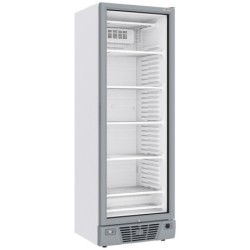 Vitrine ventilée négative vitrée 382 litres - 5 niveaux fixes - BLANCHE