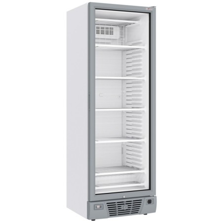 Vitrine ventilée négative vitrée 382 litres - 5 niveaux fixes - BLANCHE