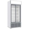 Vitrine ventilée positive 783 litres 2 portes coulissantes avec caisson lumineux BLANCHE