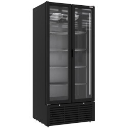 Vitrine ventilée positive 804 litres 2 portes battantes NOIRE