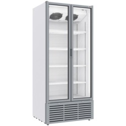 Vitrine ventilée positive 804 litres 2 portes battantes BLANCHE