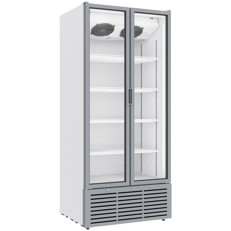 Vitrine ventilée positive 804 litres 2 portes battantes BLANCHE