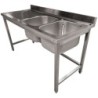 Plonge inox ECO 2 cuves égouttoir gauche sans tablette inférieure