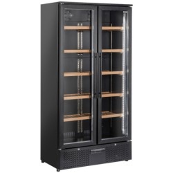 Vitrine cave à vins double porte 460 Lt 1 temperature - NOIRE