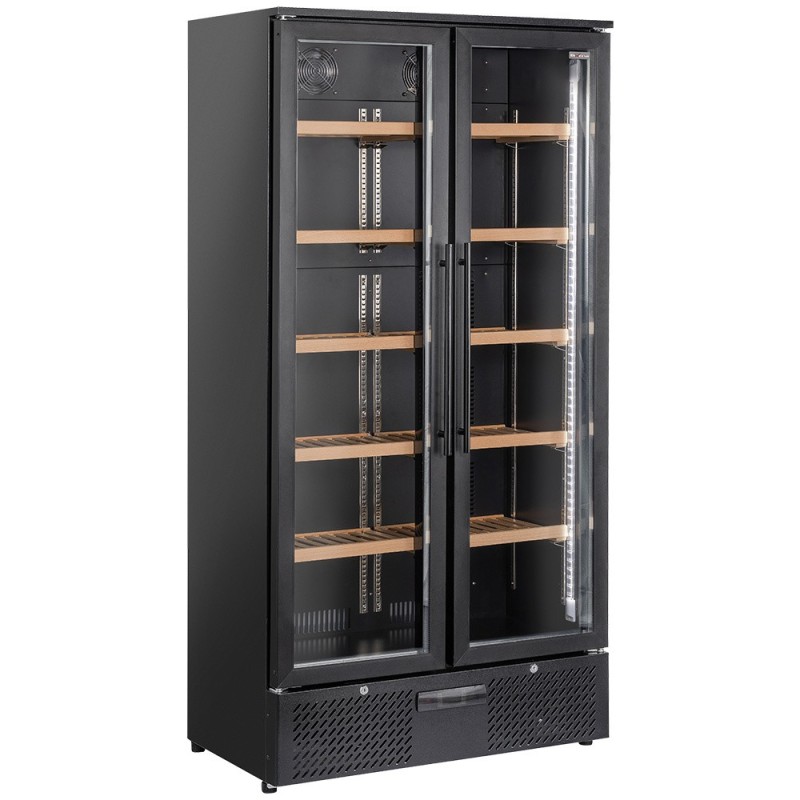 Vitrine cave à vins double porte 460 Lt 1 temperature - NOIRE Vitrine cave à vins double porte 460 Lt 1 temperature - NOIRE