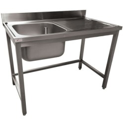 Plonge inox ECO 1 cuve égouttoir droite sans tablette inférieure