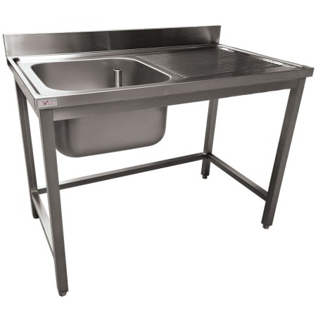 Plonge inox ECO 1 cuve égouttoir droite sans tablette inférieure