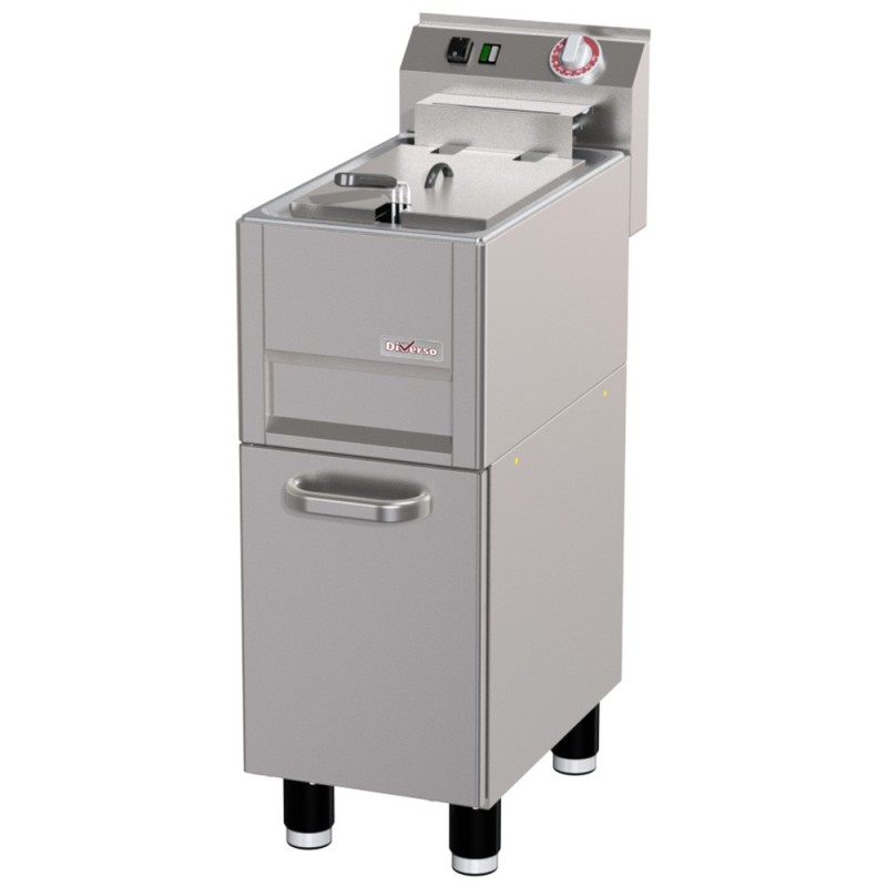 Friteuse électrique 13 litres sur meuble avec vidange Friteuse électrique 13 litres sur meuble avec vidange