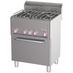 Fourneau 4 feux sur four à convection GN1/1