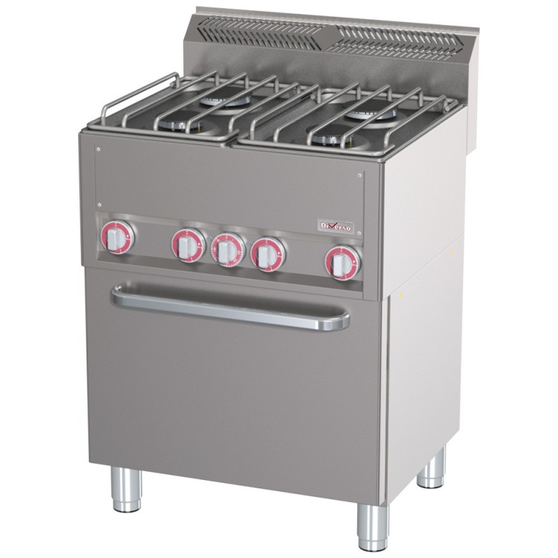 Fourneau 4 feux sur four à convection GN1/1