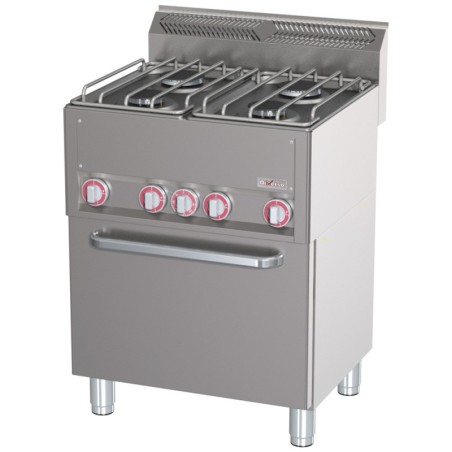 Fourneau 4 feux sur four à convection GN1/1