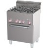 Fourneau 4 feux sur four à convection GN1/1