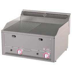 Plaque de cuisson double 1/2 lisse 1/2 rainurée gaz -Top-