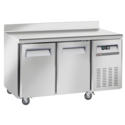 Table de congélation ventilé 2 portes GN 1/1 avec dosseret sur roues 2 avec