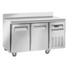 Table frigorifique ventilé 2 portes GN1/1 avec dosseret sur roues 2 avec freins