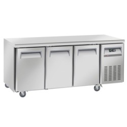 Table frigorifique ventilé 3 portes GN 1/1 sur roues 2 avec freins