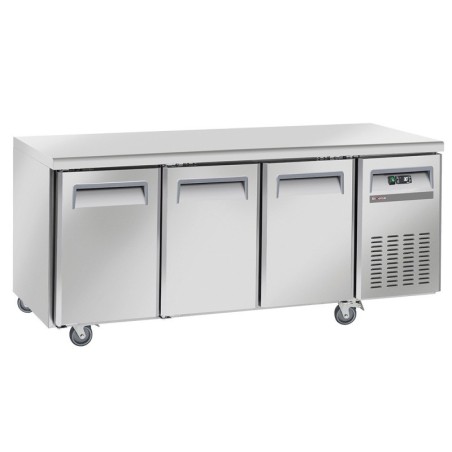Table frigorifique ventilé 3 portes GN 1/1 sur roues 2 avec freins