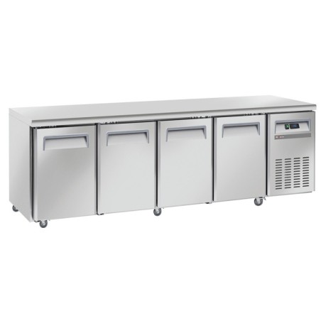 Table frigorifique ventilé 4 portes GN 1/1 sur roues 2 avec freins