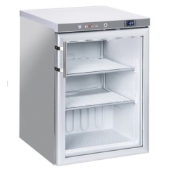 Congélateur statique porte vitrée 200 litres - acier inox