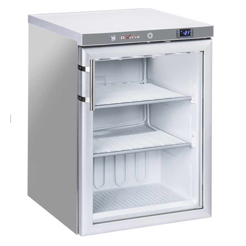 Congélateur statique porte vitrée 200 litres - acier inox Congélateur statique porte vitrée 200 litres - acier inox