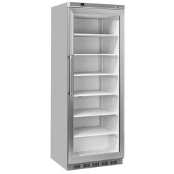 Armoire congélateur porte vitrée statique 400 litres - Acier inox