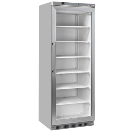 Armoire congélateur porte vitrée statique 400 litres - Acier inox
