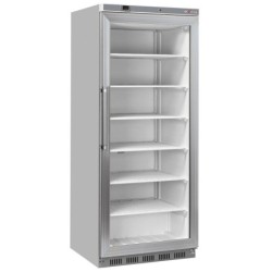 Armoire congélateur porte vitrée statique 600 litres - Acier inox