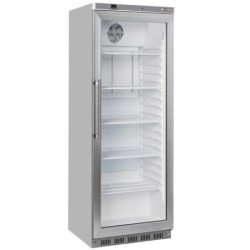 Armoire frigorifique porte vitrée ventilée 400 Lit. acier inox