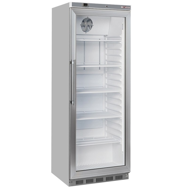 Armoire frigorifique porte vitrée ventilée 400 Lit. acier inox Armoire frigorifique porte vitrée ventilée 400 Lit. acier inox