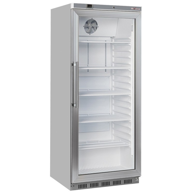 Armoire frigorifique GN 2/1 porte vitrée ventilée 600 Lit. acier inox Armoire frigorifique GN 2/1 porte vitrée ventilée 600 Lit. acier inox