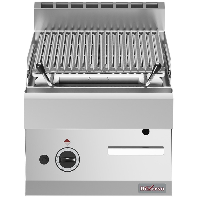 Grill pierre de lave 1/2 module grille en fonte "double face"