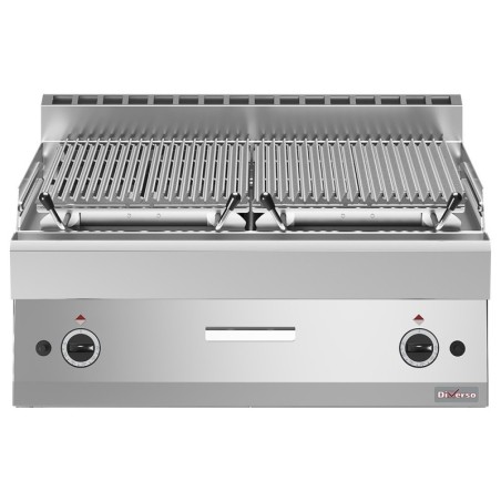 Grill pierre de lave 1/1 module grille en fonte "double face"