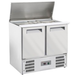 Saladette avec couvercle 2x GN1/1+3x GN 1/6-150 mm + reserve 2 portes GN 1/1