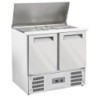 Saladette avec couvercle 2x GN1/1+3x GN 1/6-150 mm + reserve 2 portes GN 1/1