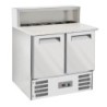 Table pizzas frigorifique 2 portes GN1/1 structure réfrigérée 5x GN1/6-150 mm