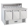 Table pizzas frigorifique 3 portes GN1/1 structure réfrigérée 8x GN1/6-150 mm