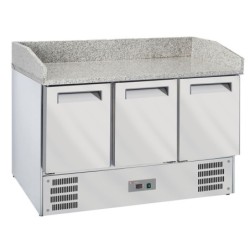 Table pizzas frigorifique 3 portes GN1/1 top en granit