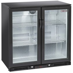 Refroidisseur de bouteilles "arrière bar" ventilé 2 portes vitrées battantes