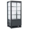 Vitrine de table ventilée 4 faces vitrées 4 niveaux 80 litres - "Noire"