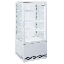 Vitrine de table ventilée 4 niveaux 4 faces vitrées  80 litres - BLANCHE