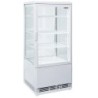 Vitrine de table ventilée 4 niveaux 4 faces vitrées  80 litres - BLANCHE